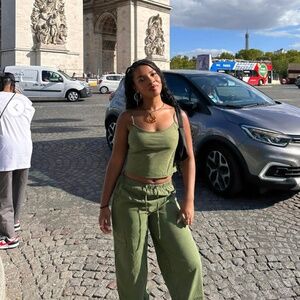 Princess Polly Wide Leg Matching Set | Khaki Size US 8